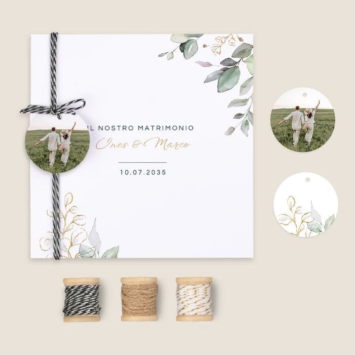 Partecipazioni di matrimonio rustico Ramo d'eucalipto