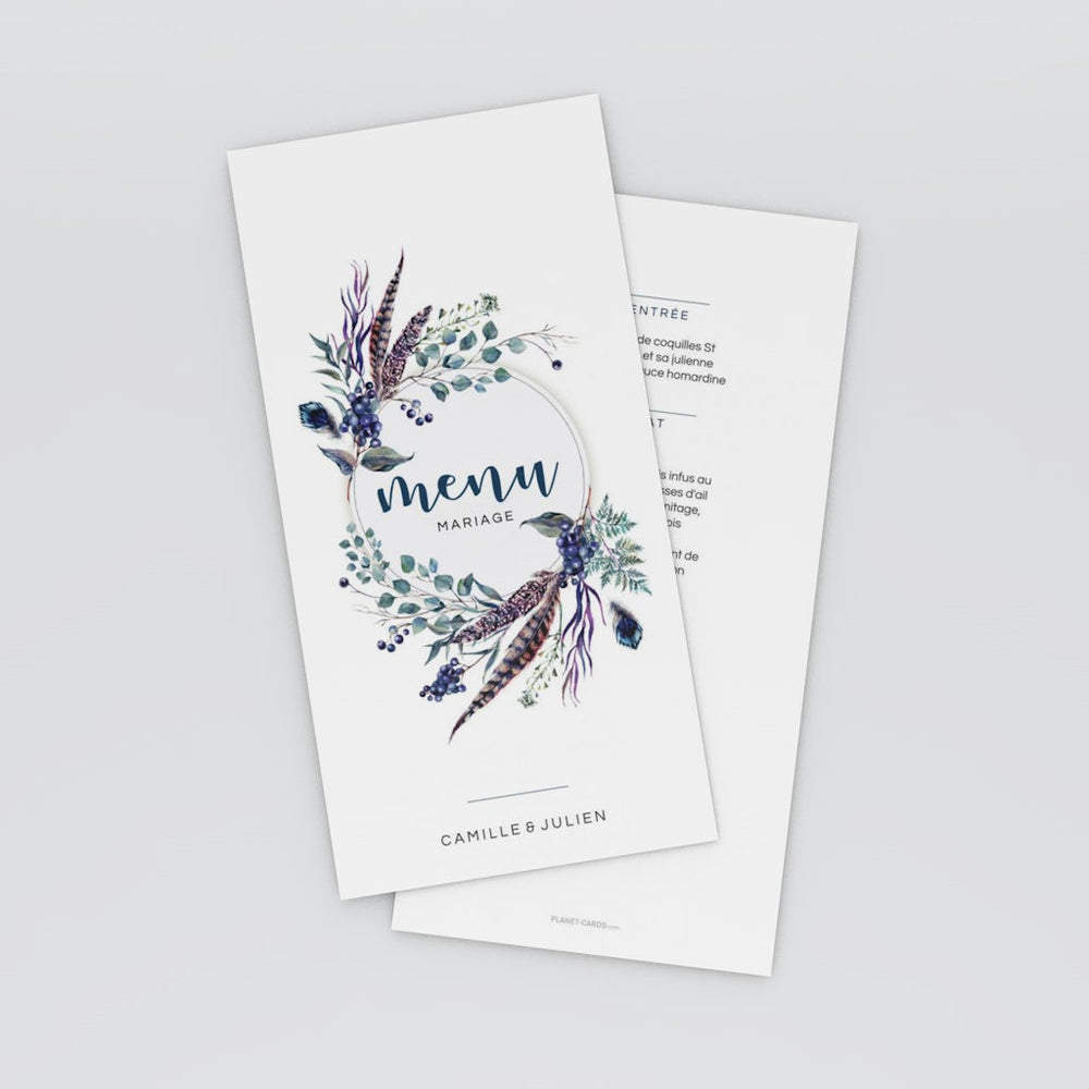 Feuilles et plumes en couronne