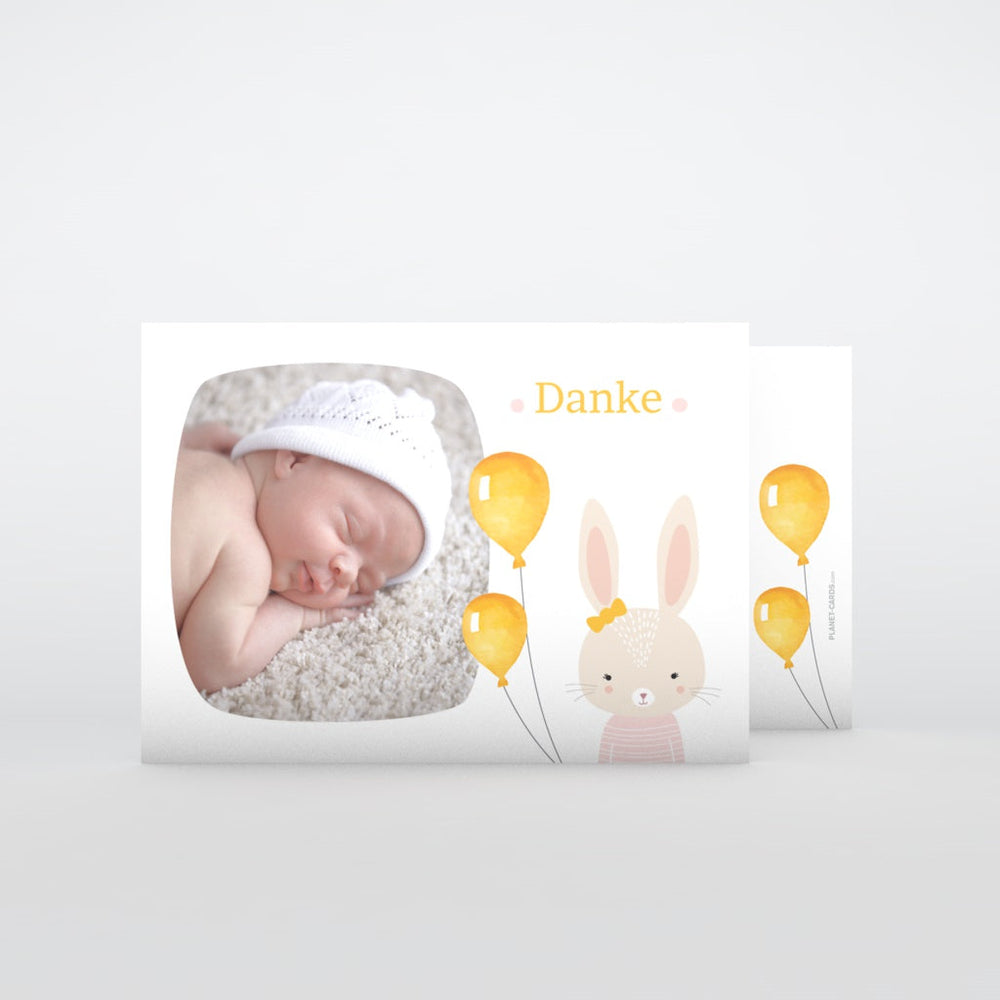 Hase mit Luftballons