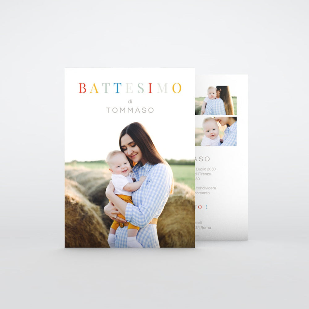 Battesimo bambino colorato