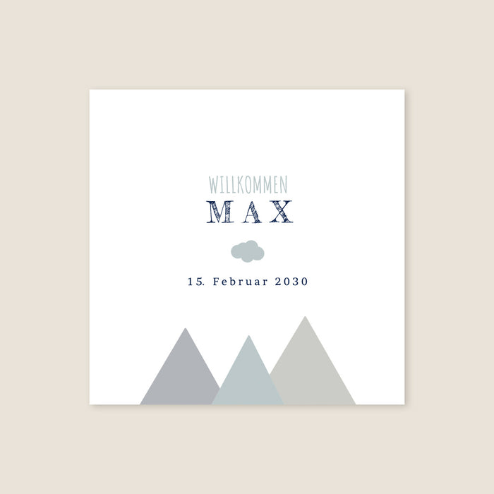 Geburtskarten Jungen Berge und Wölkchen