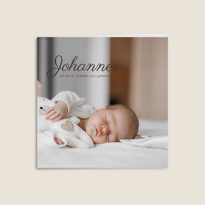 Geburtskarten Unisex Kleines Herz und Kalligraphie