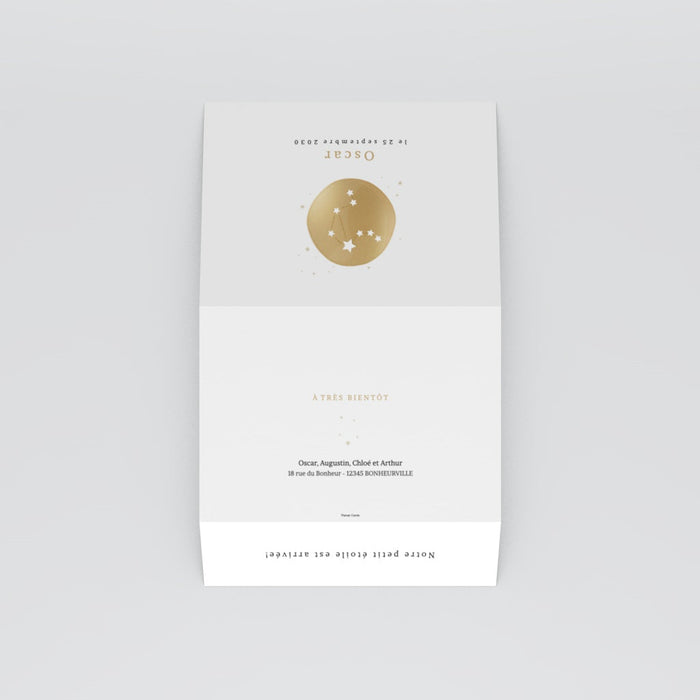 Faire-part naissance Petit Médaillon Constellation Balance