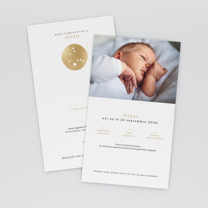 Faire-part naissance Constellation Balance