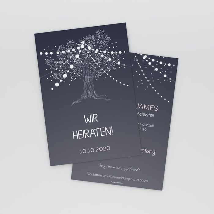 Hochzeitseinladungen Arbre lumineux
