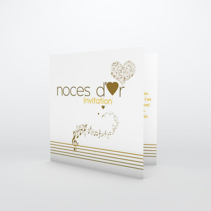 Carte invitation anniversaire mariage Partition notes de musique