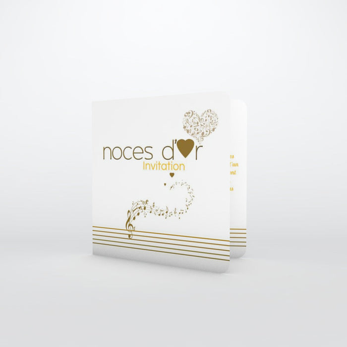 Carte invitation anniversaire mariage Partition notes de musique