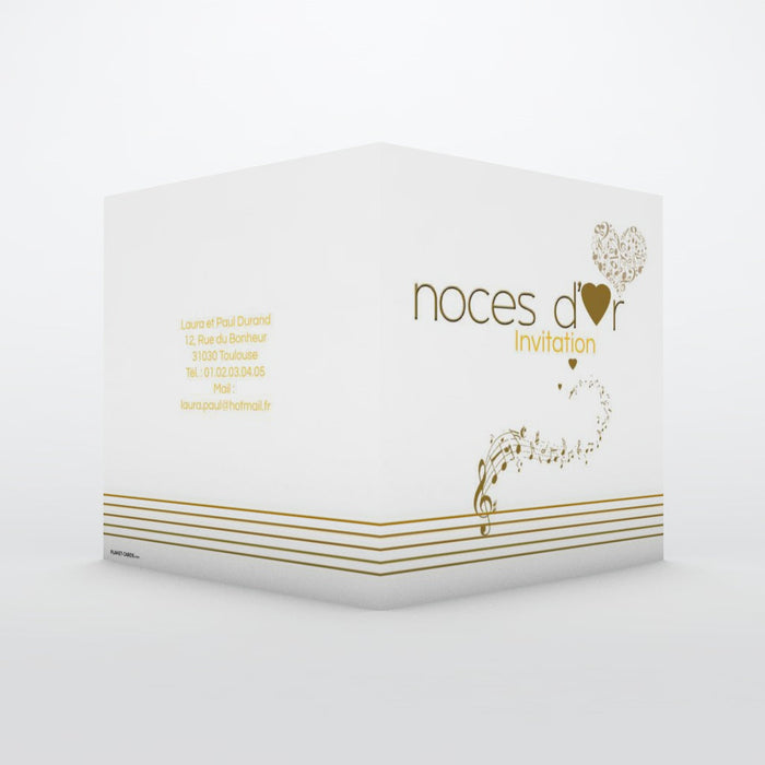 Carte invitation anniversaire mariage Partition notes de musique