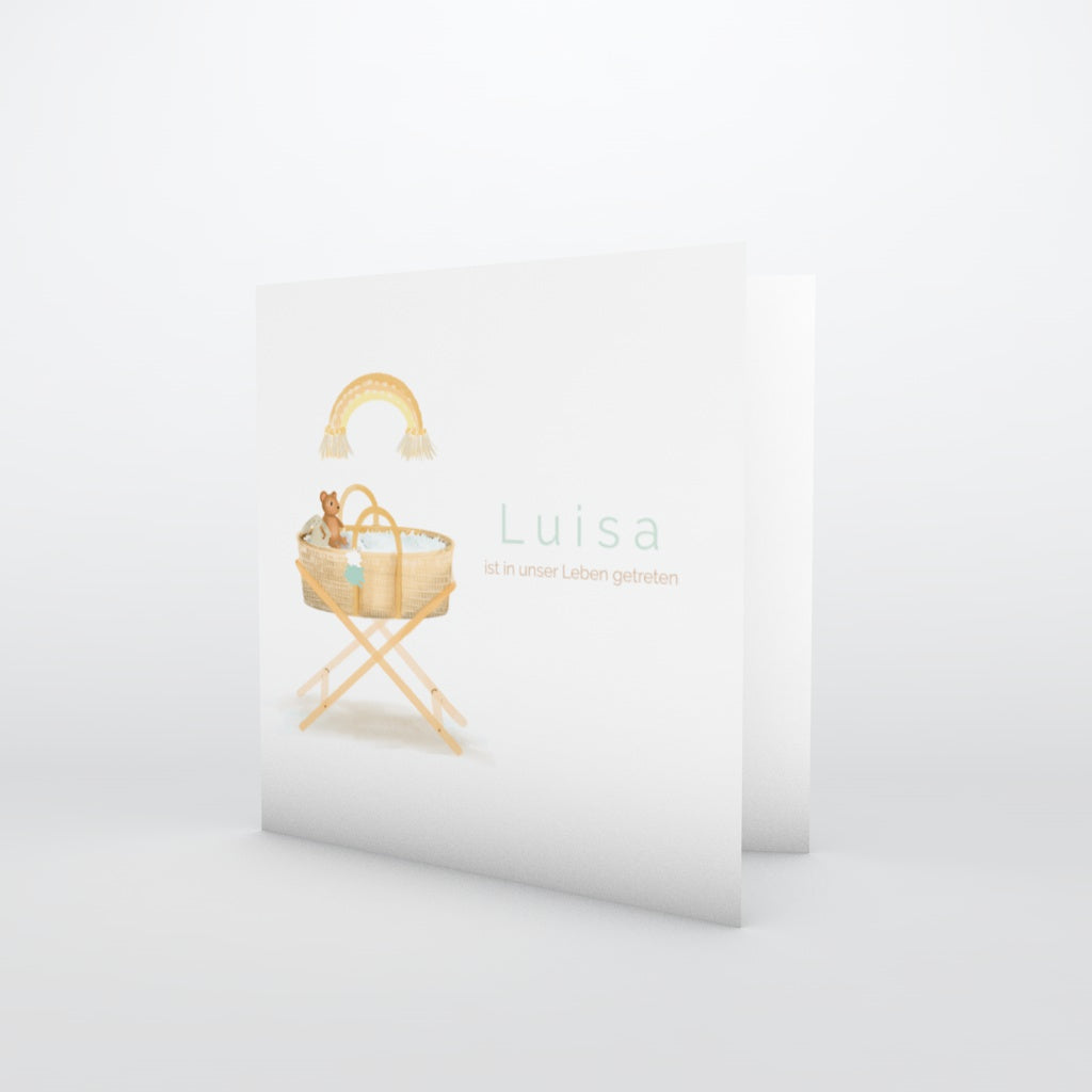 Geburtskarte mit Regenbogenmotiv