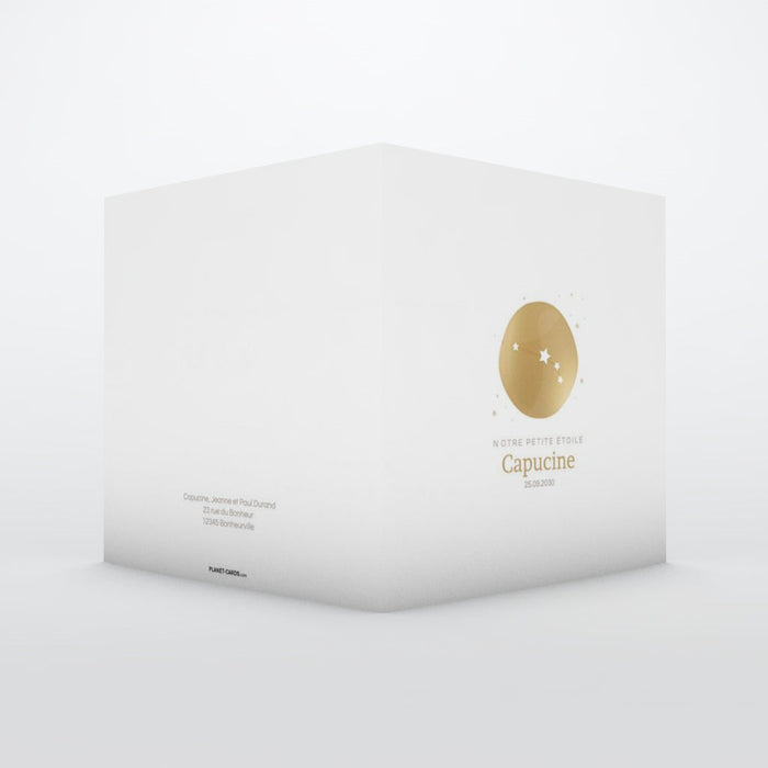 Faire-part naissance Petit Médaillon Constellation Balance