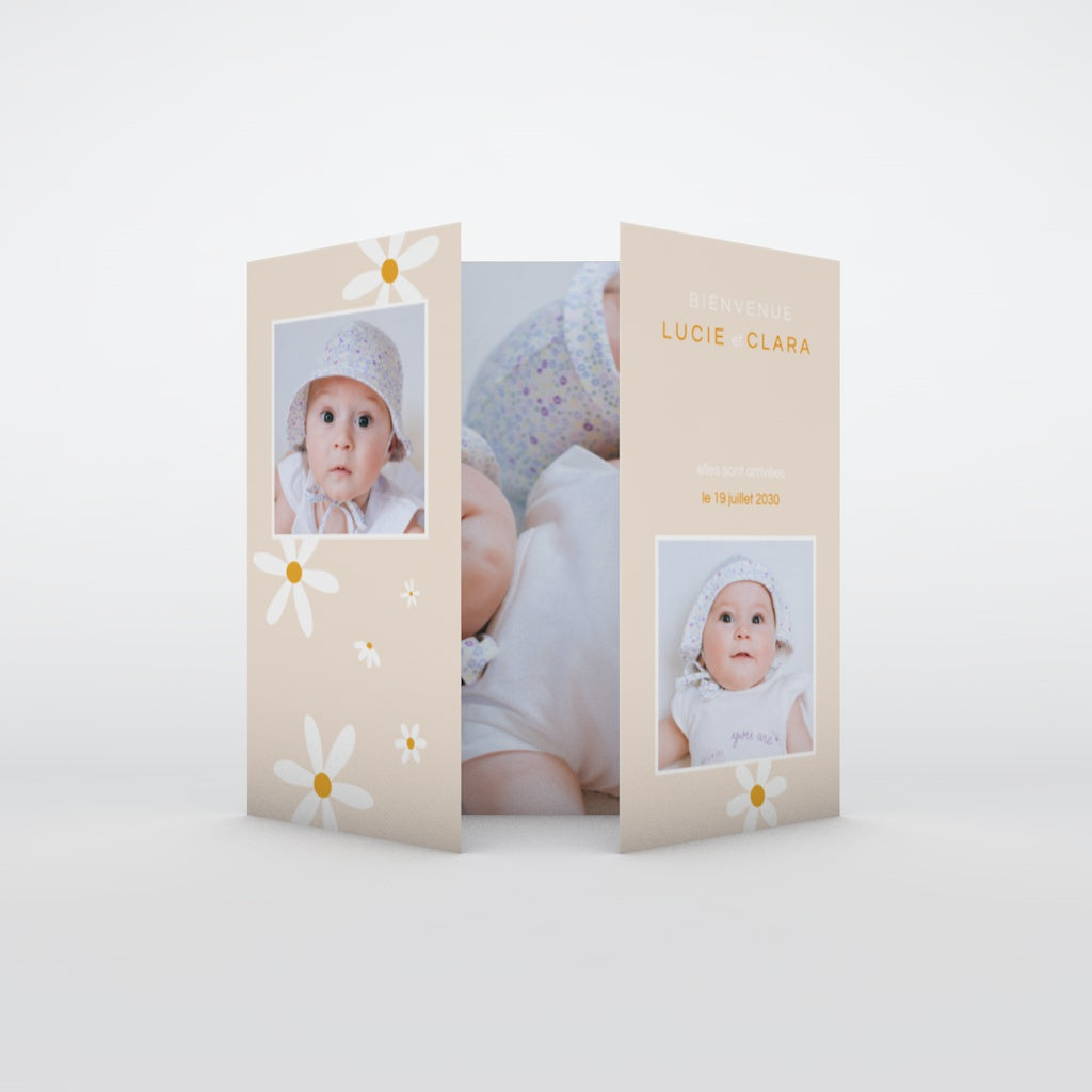 Geburtskarte für Zwillinge