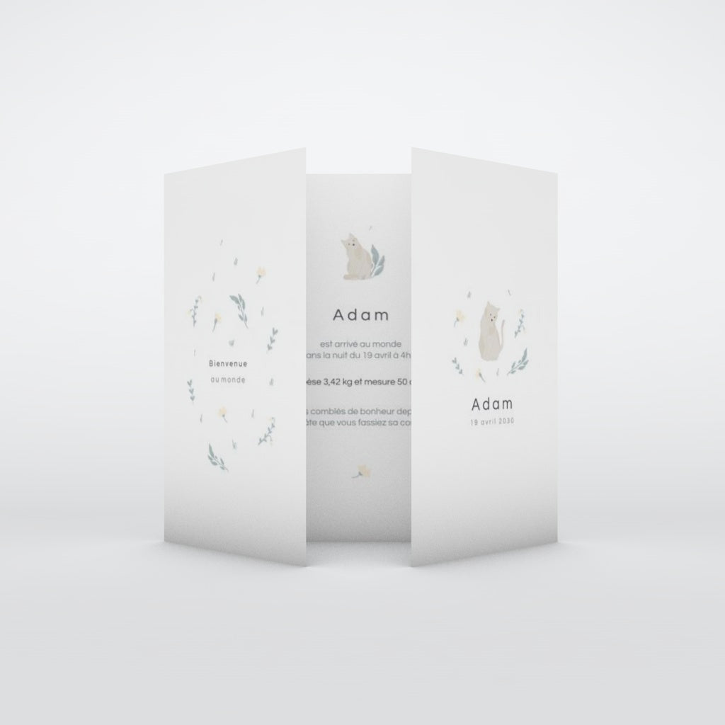 Geburtskarte mit Katzenmotiv