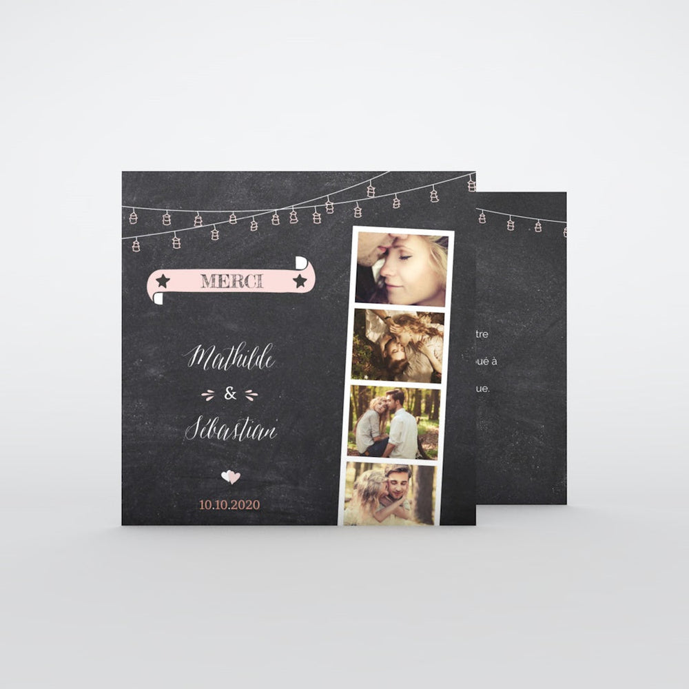 Photomaton et lampions sur ardoise