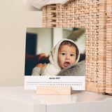 Calendrier photo à poser sur support bois