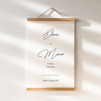 Cartello di benvenuto per matrimonio
