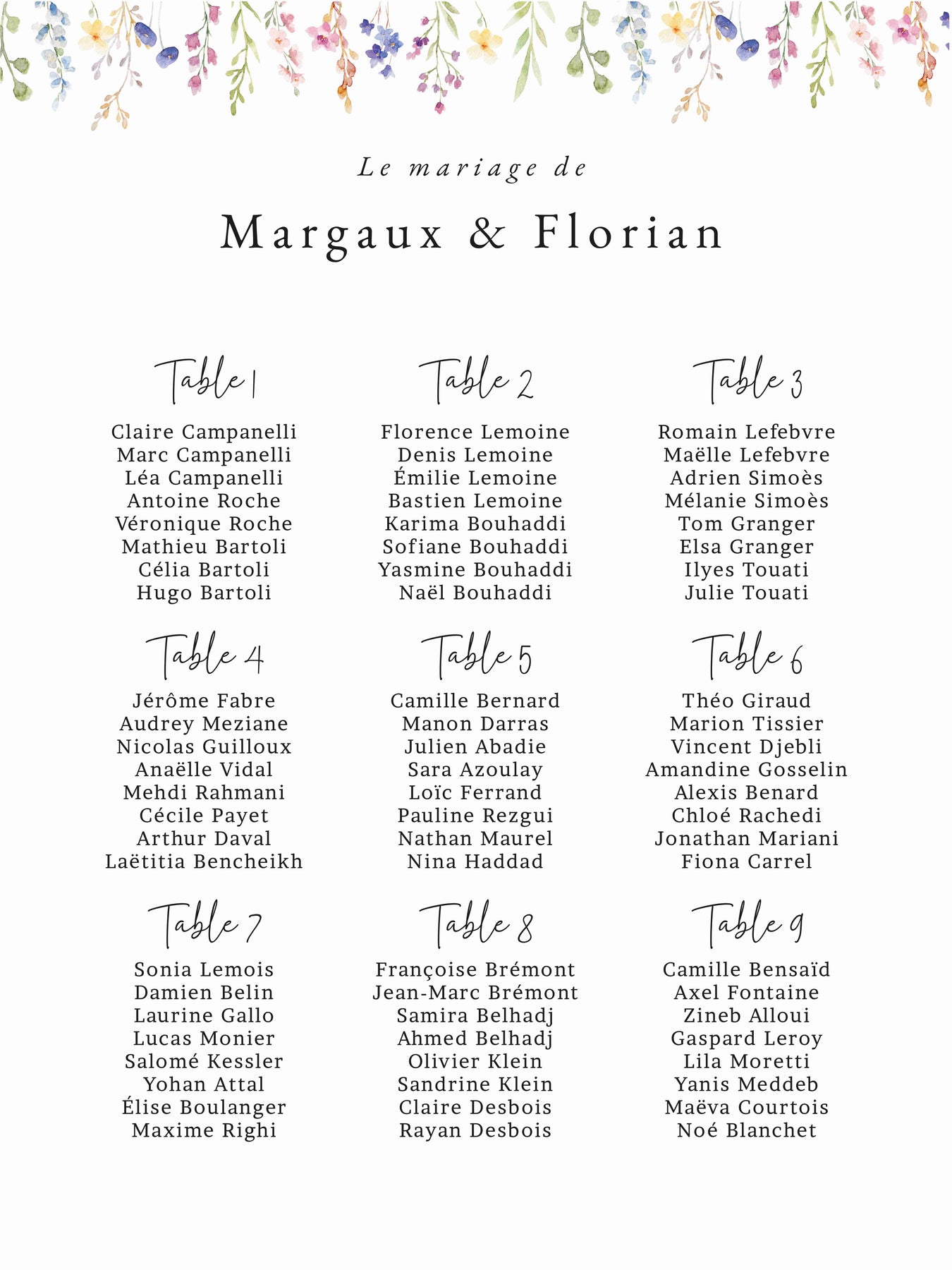 Plan de table mariage-C