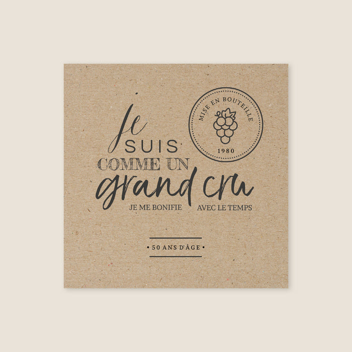 Carte invitation anniversaire adulte Du Vin et des Années