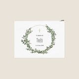 Couronne de feuilles, eucalyptus et croix