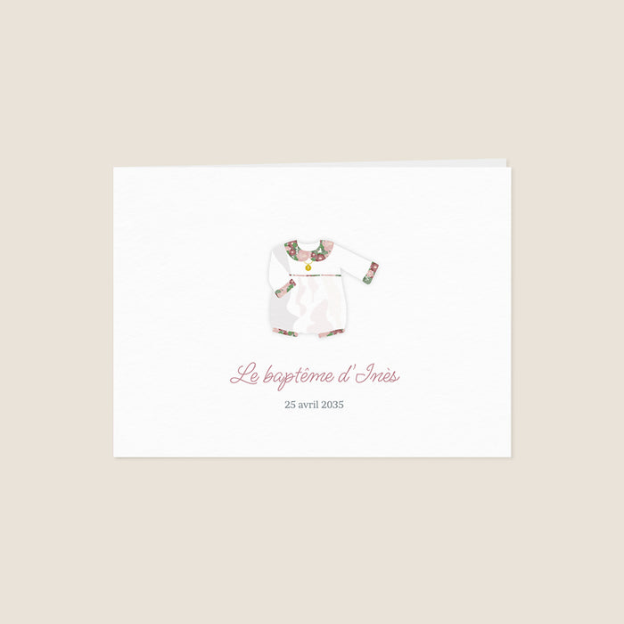 Faire-part baptême religieux Petit Habit Liberty