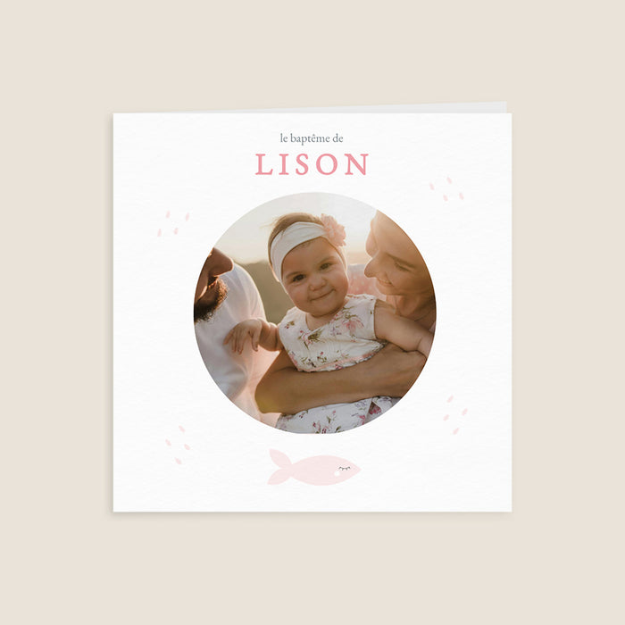 Faire-part baptême fille Poisson Tout Doux