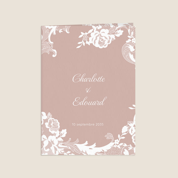 Faire-part mariage classique Dentelle Romantique