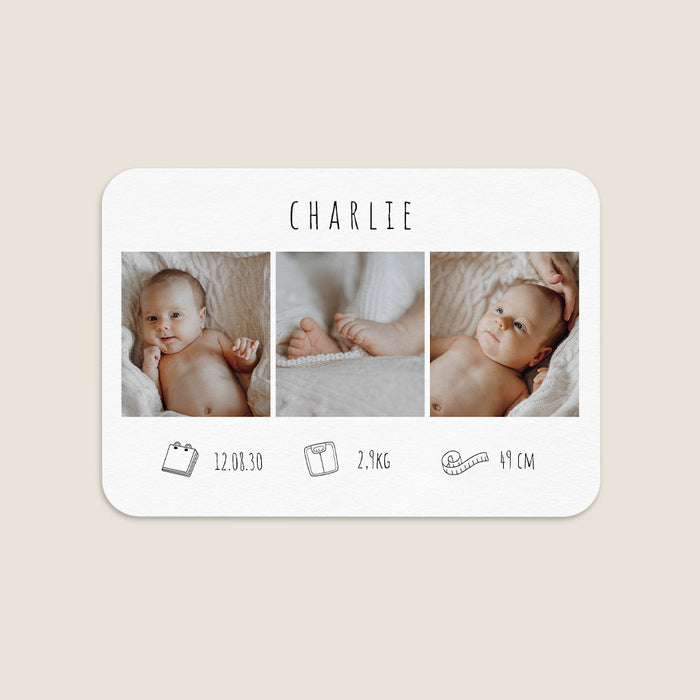 Faire-part naissance pictogramme Multiphotos et petits pictos