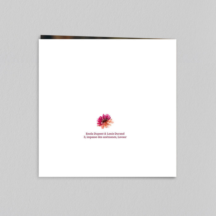 Faire-part mariage Feuilles et Fleurs d'Automne