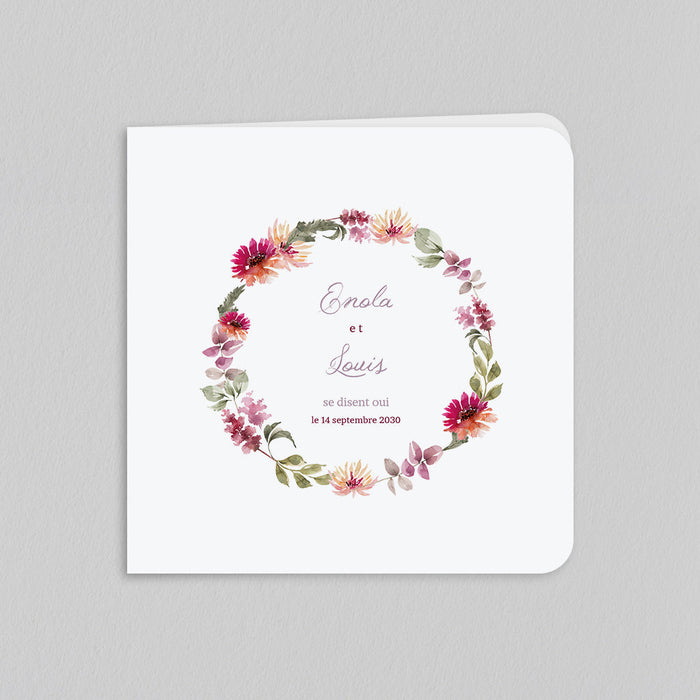 Faire-part mariage Feuilles et Fleurs d'Automne