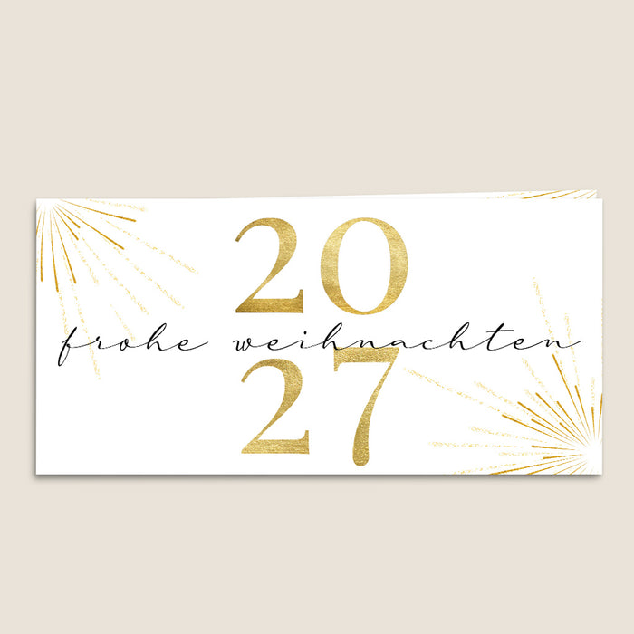 Weihnachtskarten-Rathaus Goldenes Feuerwerk