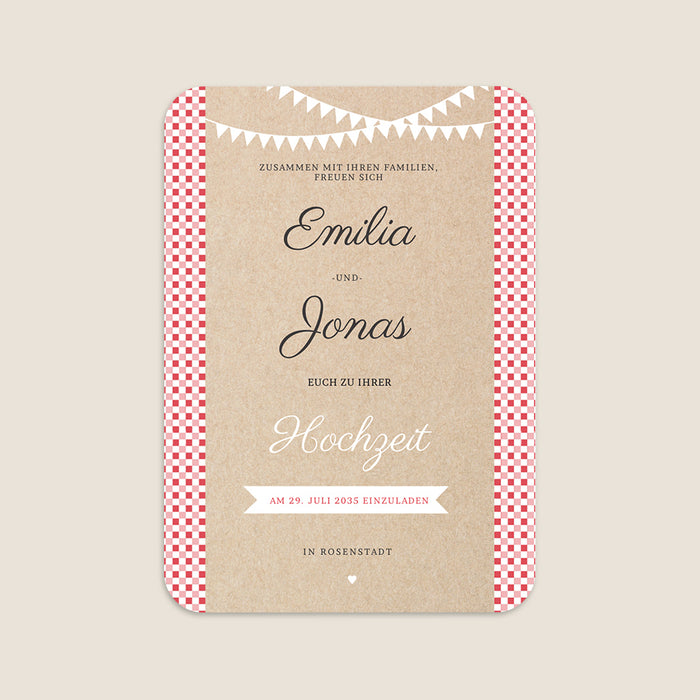 Vintage-Hochzeitseinladungen Guinguette