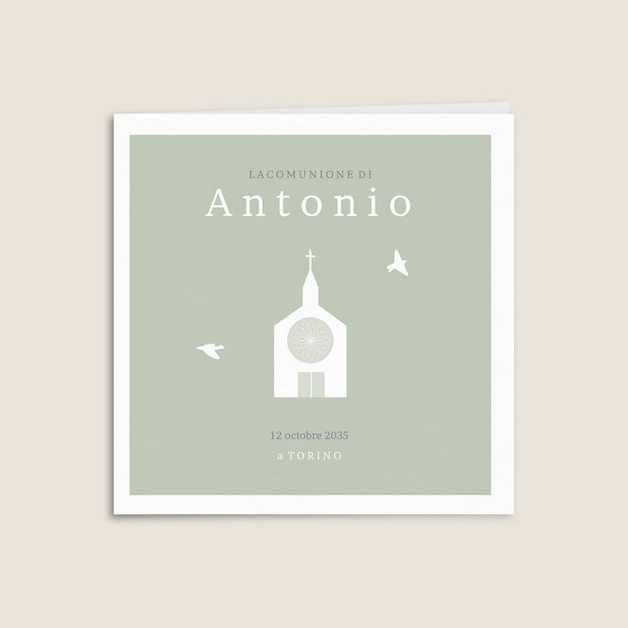 Inviti Comunione Chiesa e dolci colombe