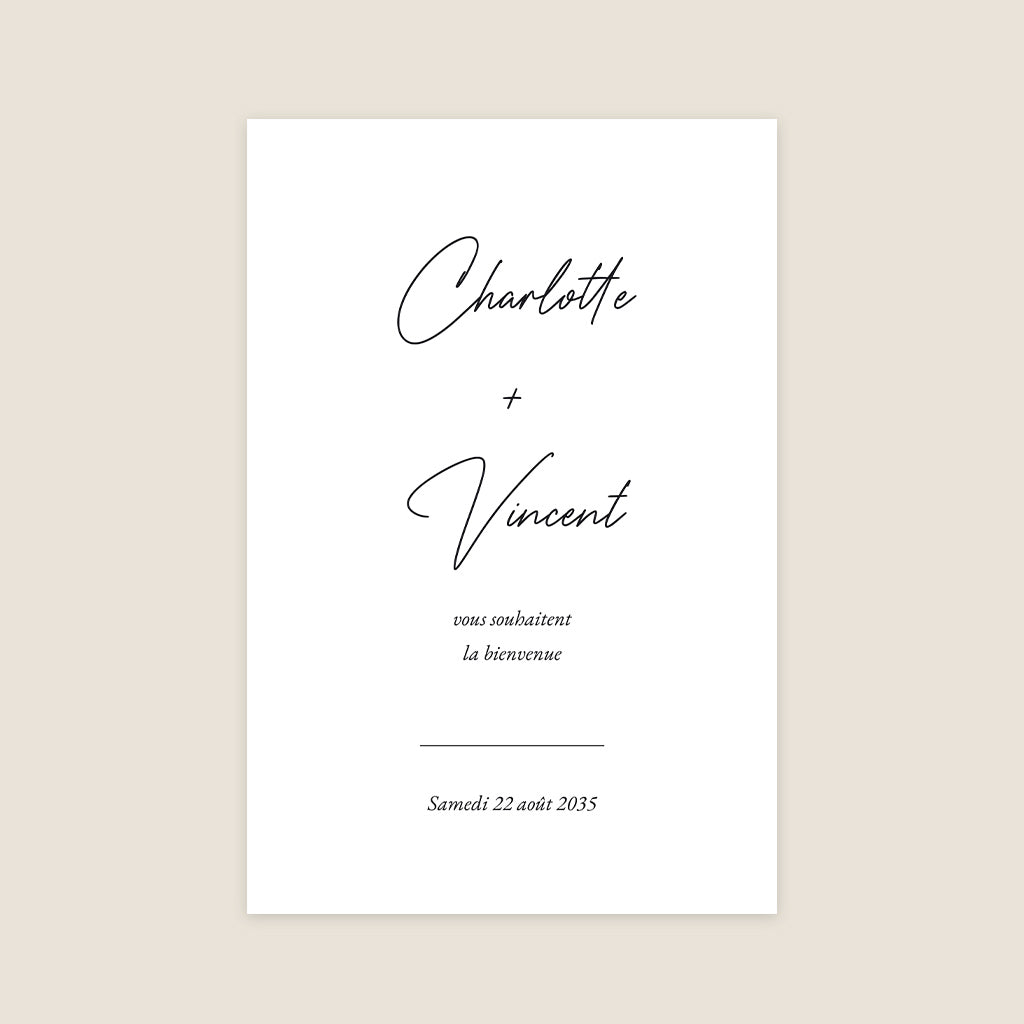 Cartello di benvenuto per matrimonio