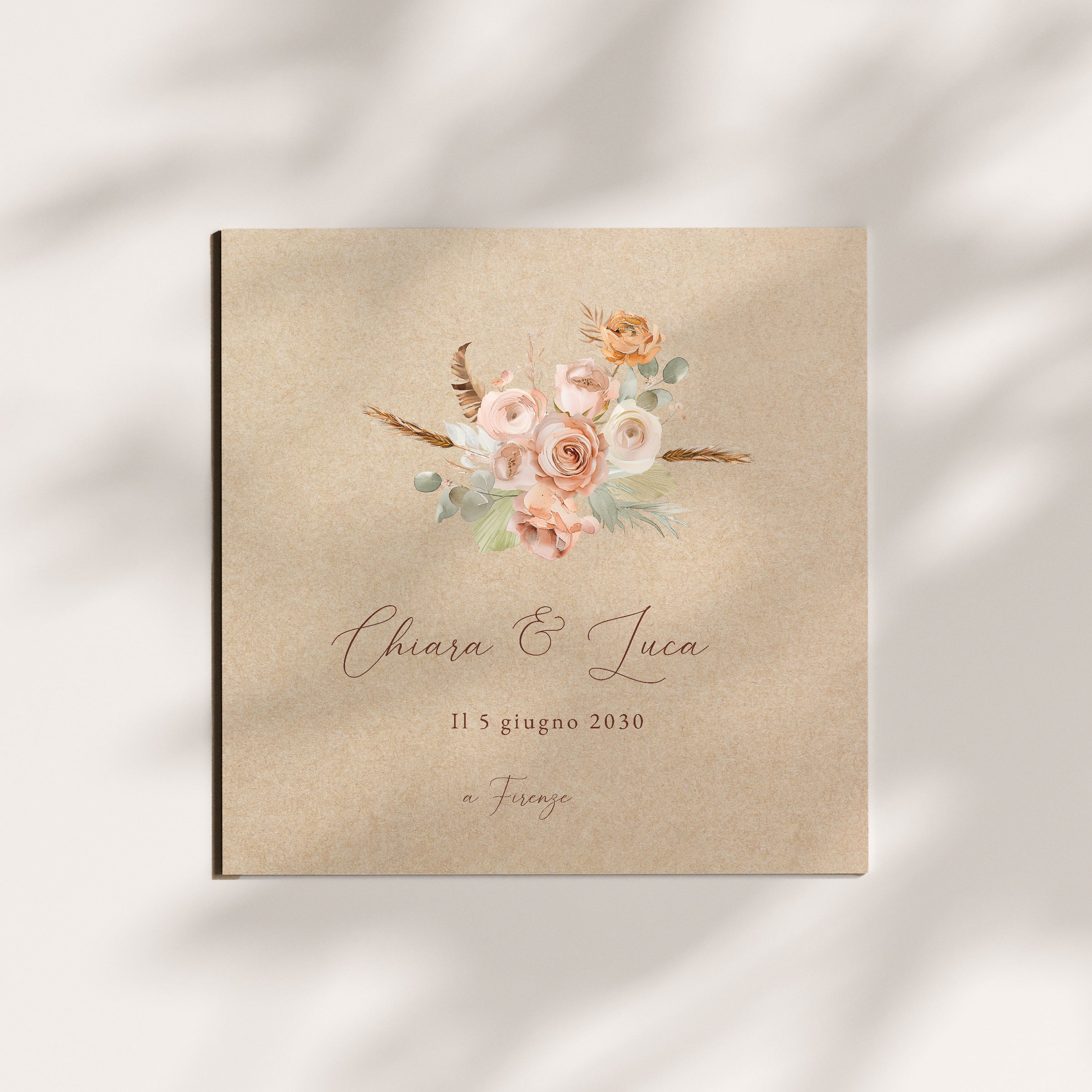 Partecipazione matrimonio Pampas e Fiori Secchi Campestri