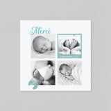 Vert et blanc avec petits pas de bébé
