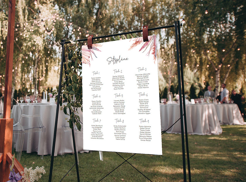 Sitzplan für die Hochzeit