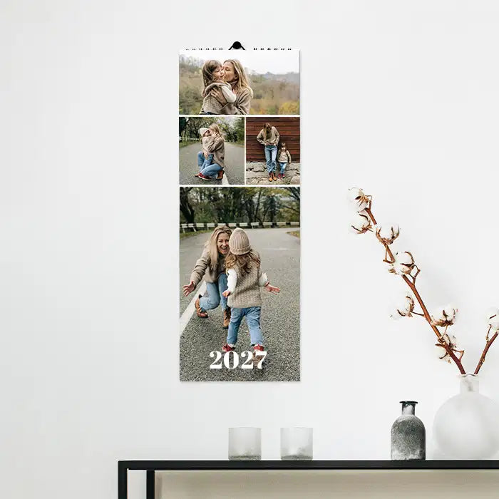 calendrier photo mural long format original et elegant entierement personnalisable
