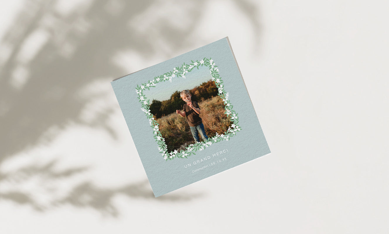 Carte remerciement communion