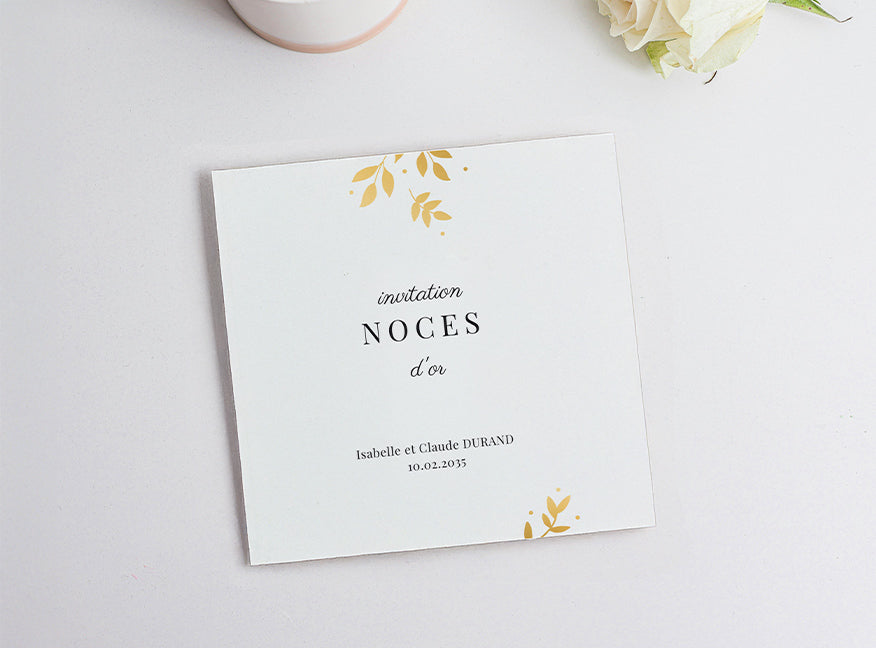 Invitation anniversaire mariage noces d’or