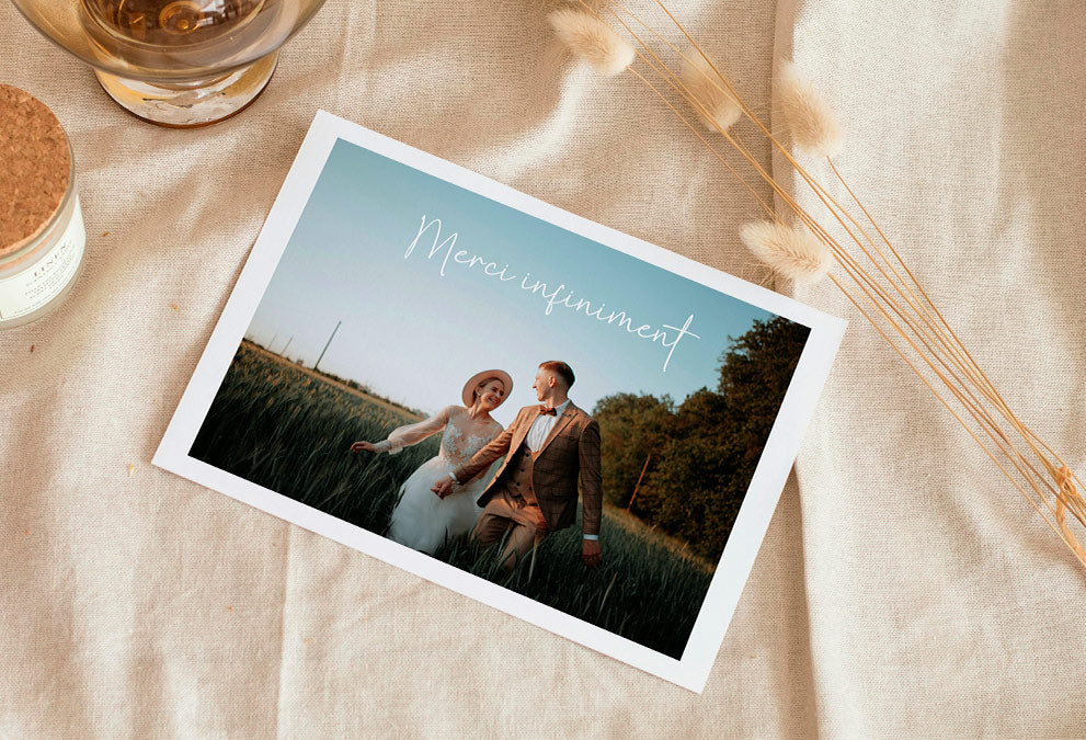 Carte remerciement mariage