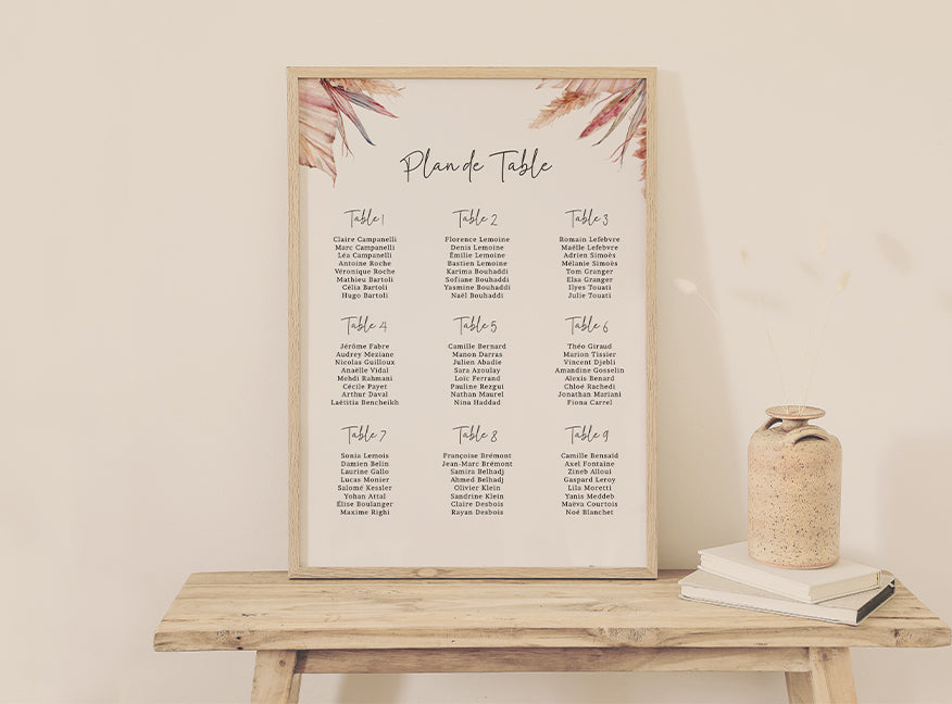 Plan de table mariage