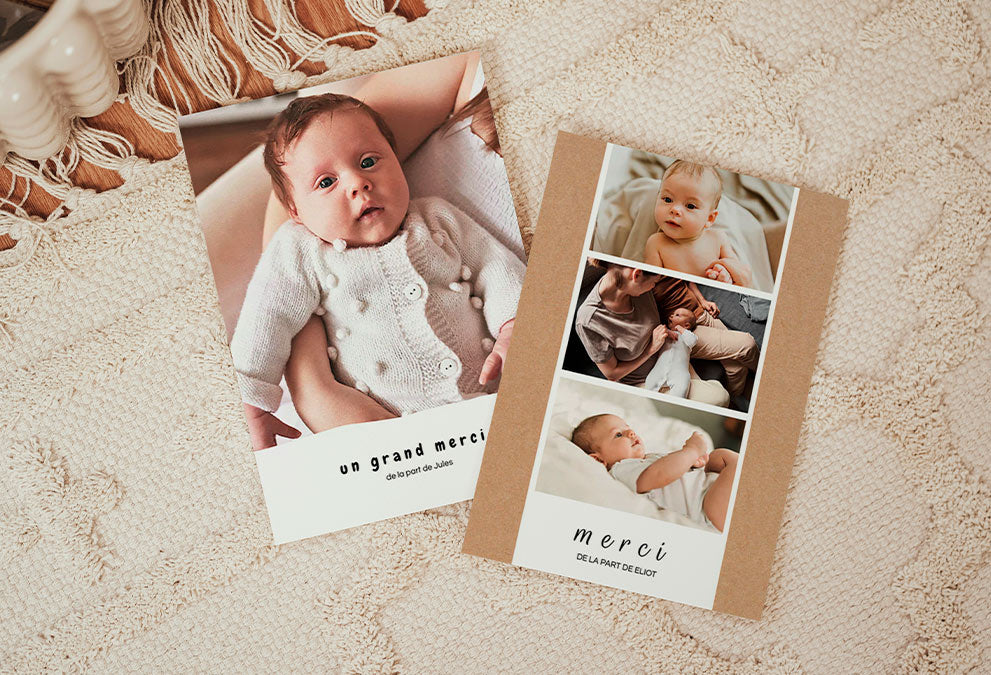 Carte remerciement naissance