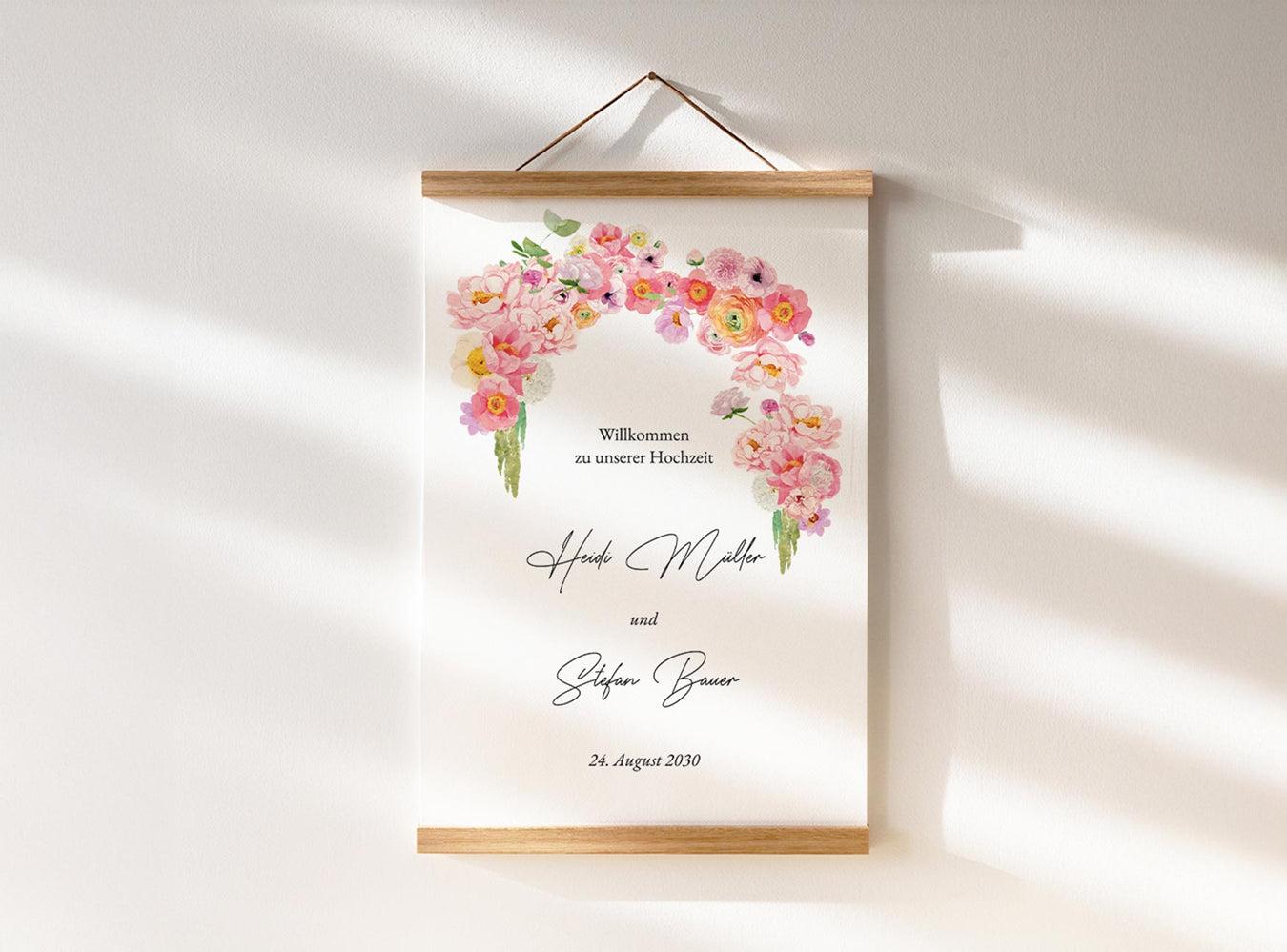 Willkommensschild zur Hochzeit