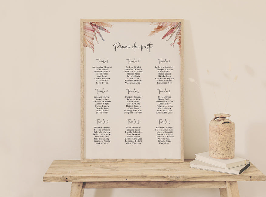 Piano dei posti di nozze