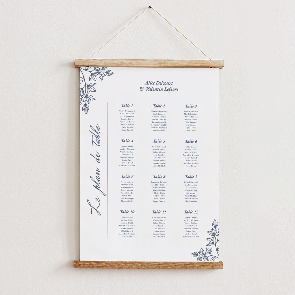 Plan de table mariage